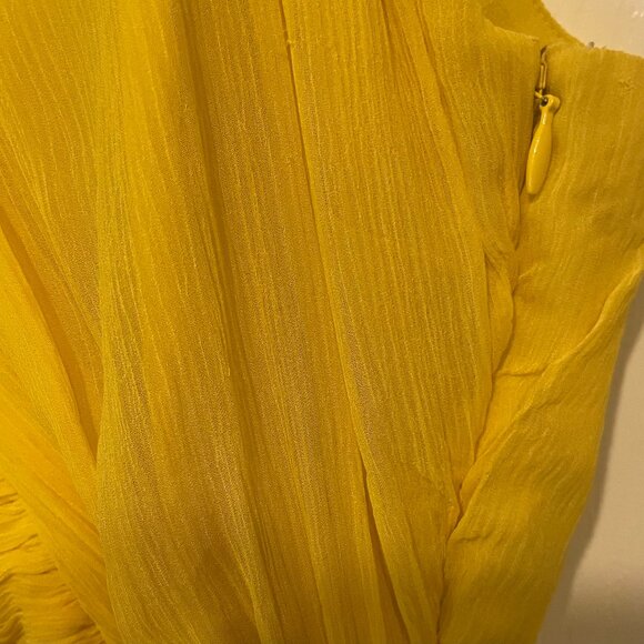 NWT VERONICA BEARD Florencia YELLOW Crinkle Silk EVENING DRESS MOB PROM 4 $698! - Picture 8 of 12